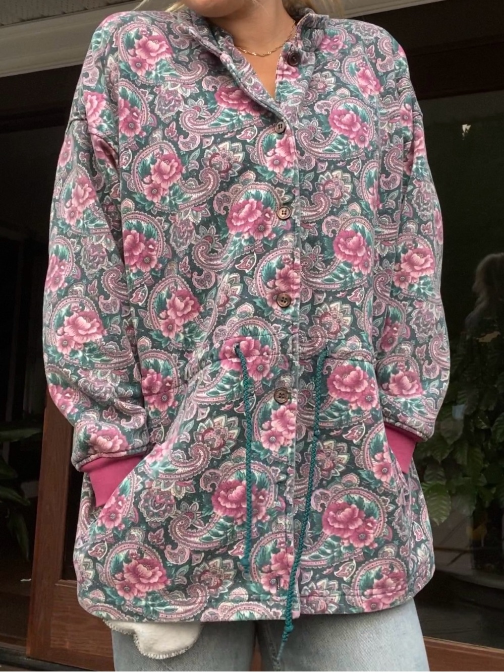 Vintage 90’s lady foot locker floral Paisley cotton Jacket